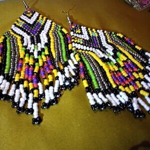 NEW! Beautiful Best Beaded Fringe Earrings - FRINGE BEAD EARRINGS